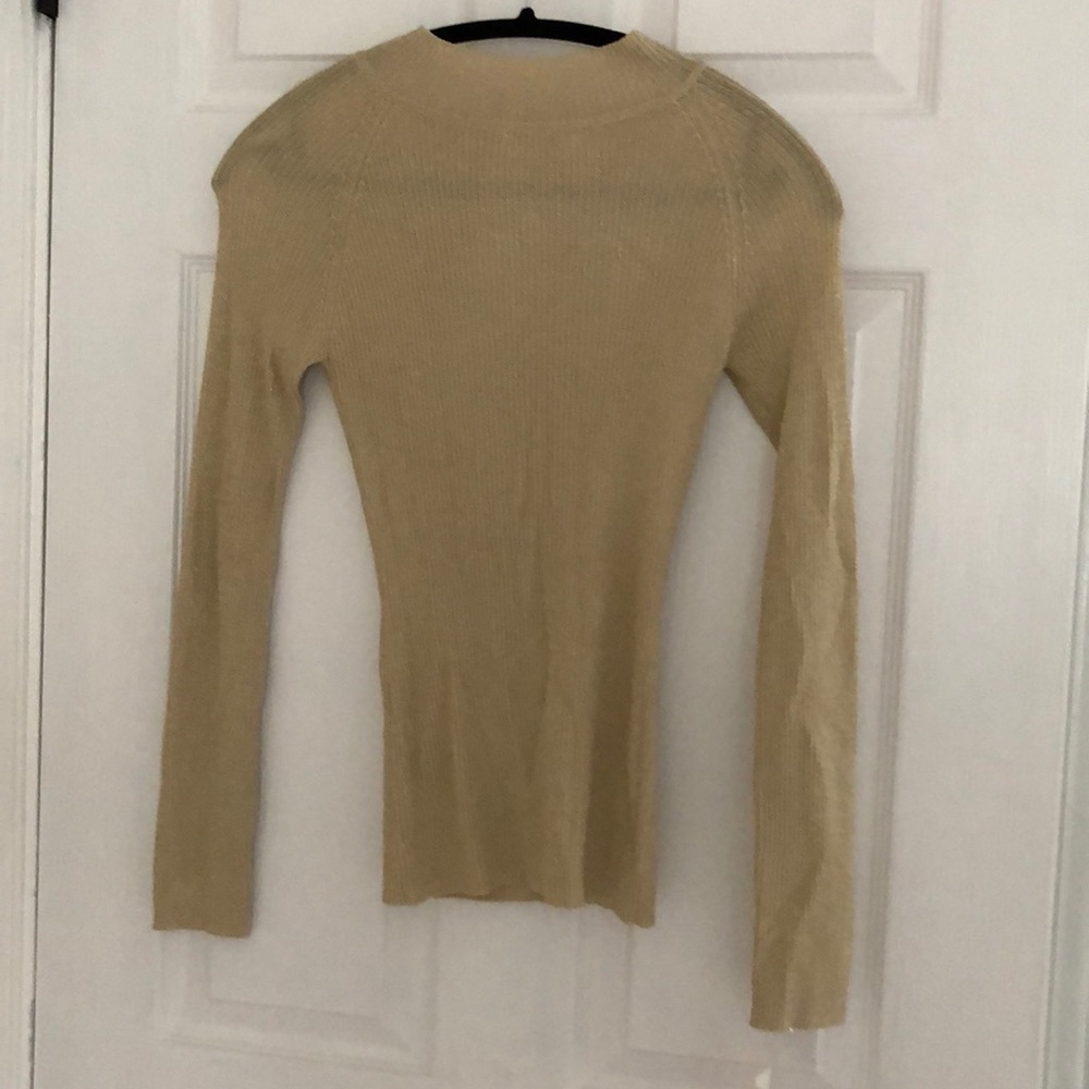 Gold sweater with keyhole back